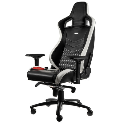 noblechairs EPIC Gaming Chair - Black/Red/ White - Real Leather