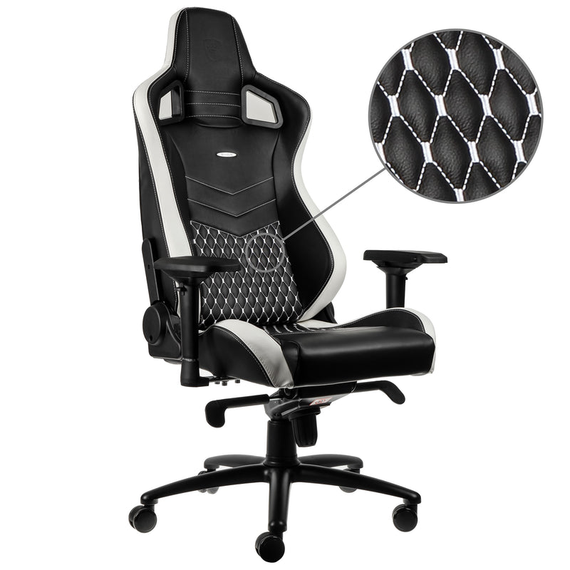 noblechairs EPIC Gaming Chair - Black/Red/ White - Real Leather