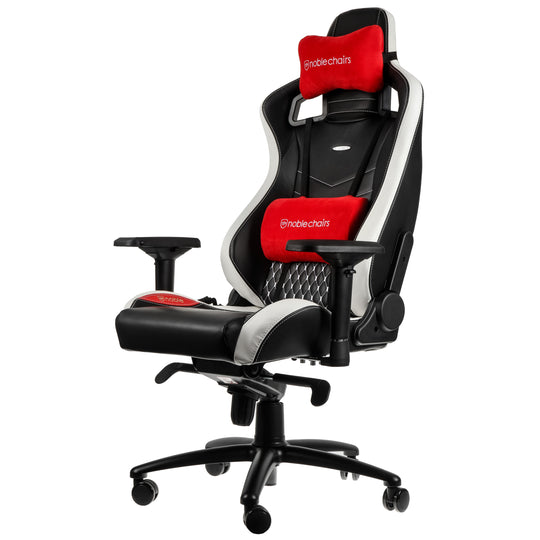 noblechairs EPIC Gaming Chair - Black/Red/ White - Real Leather