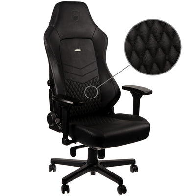 noblechairs HERO Gaming Chair - Black - Real Leather