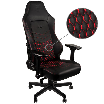 noblechairs HERO Gaming Chair - Black and Red - Real Leather