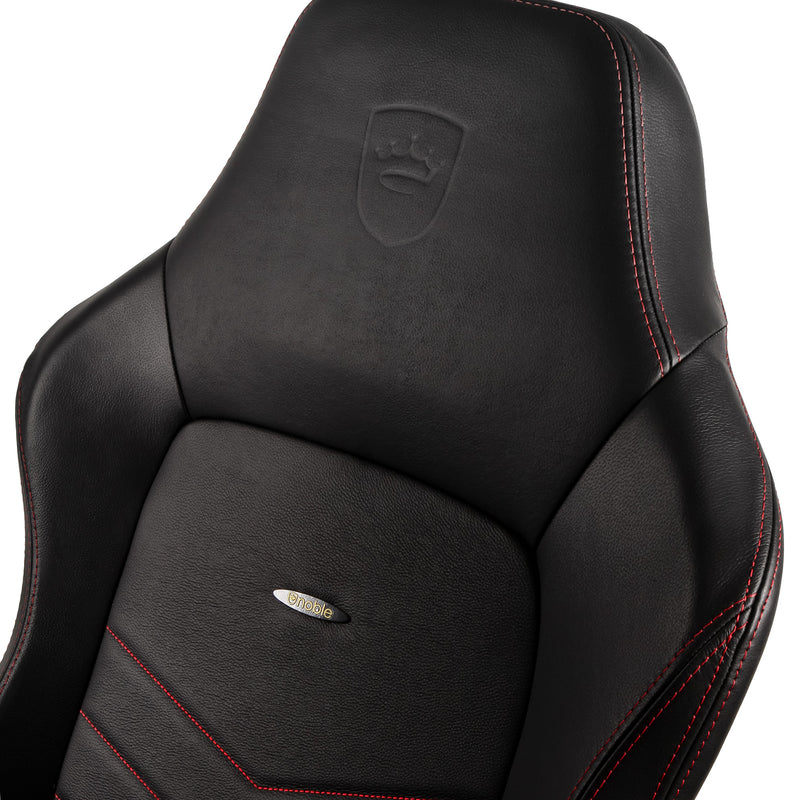 noblechairs HERO Gaming Chair - Black and Red - Real Leather