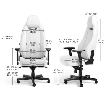 noblechairs LEGEND Gaming Chair - White Edition - High-Tech Faux Vegan Leather