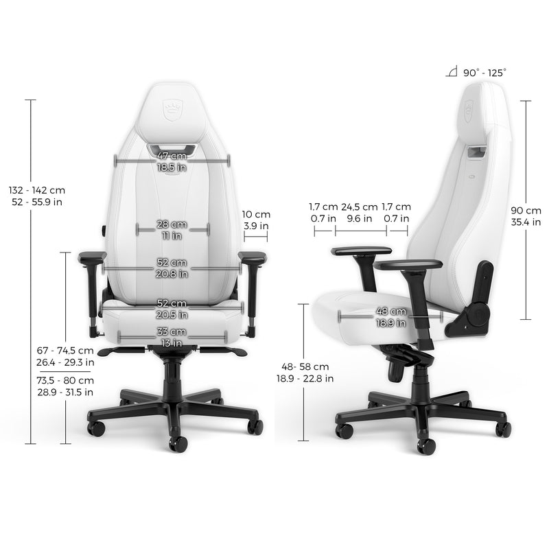 noblechairs LEGEND Gaming Chair - White Edition - High-Tech Faux Vegan Leather