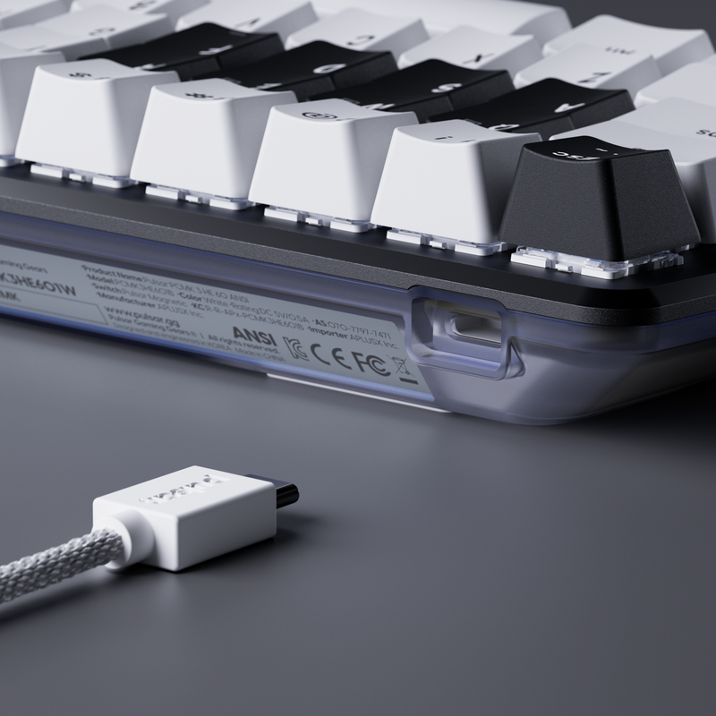 Pulsar PCMK 3 HE 60 - White - 60% Hall Effect Mechanical Gaming Keyboard