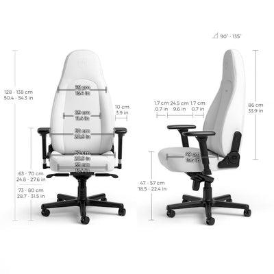 noblechairs ICON Gaming Chair - White Edition - High-Tech Faux Vegan Leather