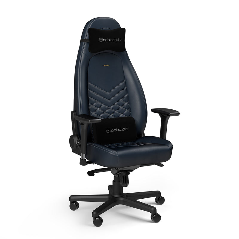 noblechairs ICON Gaming Chair - Midnight Blue and Graphite - Real Leather