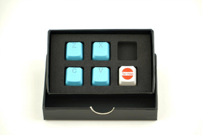 Rubber Keycap Set (4pc) - ZXCV - Neon Blue