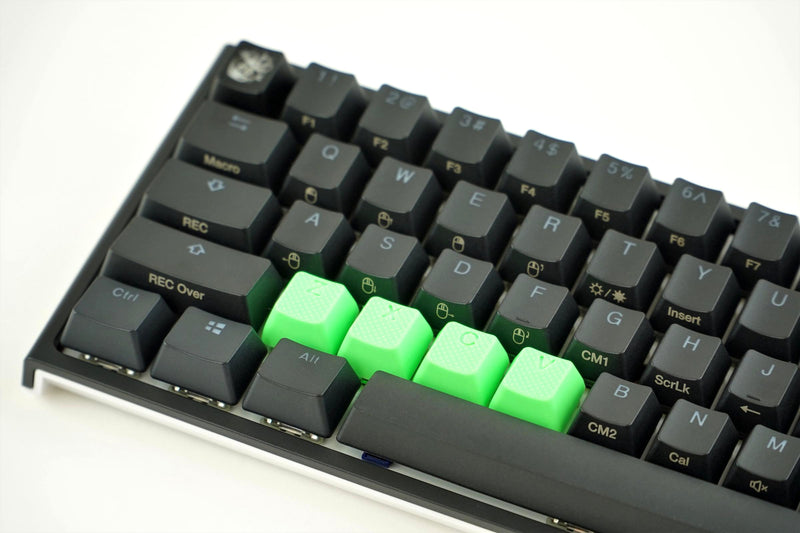 Rubber Keycap Set (4pc) - ZXCV - Neon Green