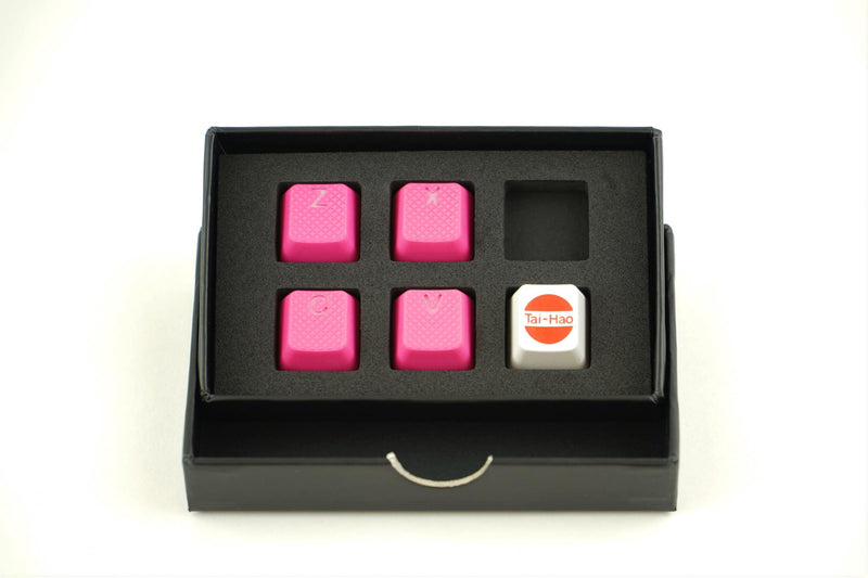 Rubber Keycap Set (4pc) - ZXCV - Neon pink